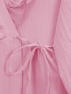 Önü Fırfırlı Bağlamalı Krinkıl Kimono   -Pembe-Kimono&Kaftan-349-7005-R20