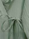 Önü Fırfırlı Bağlamalı Krinkıl Kimono -Mint-Kimono&Kaftan-349-7005-R24
