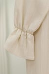 Önü Fırfırlı Bağlamalı Krinkıl Kimono -Bej-Kimono&Kaftan-349-7005-R56