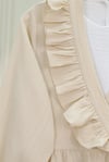 Önü Fırfırlı Bağlamalı Krinkıl Kimono -Bej-Kimono&Kaftan-349-7005-R56