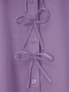 Önü Fiyonk Detaylı Bebe Yaka Poplin Gömlek -Lila-Gömlek-120-1596-R42