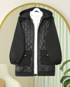 Önü Kapitone Detaylı Kapşonlu Cepli Scuba Sweat -Siyah-Sweatshirt-349-8007-R01