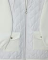 Önü Kapitone Detaylı Kapşonlu Cepli Scuba Sweat -Beyaz-Sweatshirt-349-8007-R02