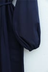 Önü Nervürlü Yarım Düğmeli Poplin Elbise -Laci-Elbise-111-61583-R03