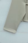 Önü Pileli Ve Düğmeli Beli Bağlamalı Etekli Krep Takım  -Bej-Takım-398-22033-R56