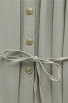 Önü Pileli Ve Düğmeli Beli Bağlamalı Etekli Krep Takım  -Bej-Takım-398-22033-R56