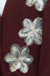Önü Pul Ve Çiçek Detaylı Düğmeli Triko Hırka  -Bordo-Hırka-109-9748-R04