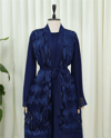 Önü Tül Detaylı Kemerli Eteği Katlı İkili Abaya Takım -Laci-Abaya-316-4816-R03