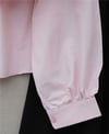 Önü Ve Omuzu Fırfır Detaylı Poplin Gömlek Bluz -Pembe-Gömlek-432-25182-R20