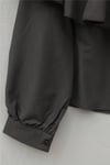 Önü Ve Omuzu Fırfır Detaylı Poplin Gömlek Bluz -K. Kahve-Gömlek-432-25182-R54