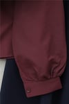 Önü Ve Omuzu Fırfır Detaylı Poplin Gömlek Bluz -Bordo-Gömlek-432-25182-R04
