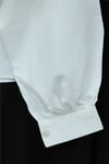 Önü Ve Omuzu Fırfır Detaylı Poplin Gömlek Bluz -Beyaz-Gömlek-432-25182-R02