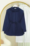Önü ve Sırtı Pilise Detaylı Gizli Düğmeli Poplin Gömlek -Laci-Tunik-431-261950-R03