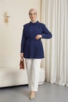 Önü ve Sırtı Pilise Detaylı Gizli Düğmeli Poplin Gömlek -Laci-Tunik-431-261950-R03