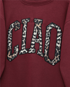 Önü Yazılı Leopar Deseni Detaylı Üç İplik Sweat Takım  -Bordo-Takım-349-5284-R04