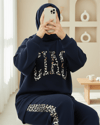 Önü Yazılı Leopar Deseni Detaylı Üç İplik Sweat Takım  -Laci-Takım-349-5284-R03