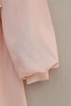 Organze Bebe Yaka Taş Düğmeli Krinkıl Elbise -Somon-Elbise-353-265-R13