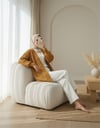 Örgü Zincir Detaylı Kışlık Hırka -Tarçın-Triko Hırka-357-5125-R45