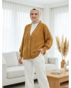 Örgü Zincir Detaylı Kışlık Hırka -Tarçın-Triko Hırka-357-5125-R45