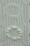 Oval Desen Ajurlu Düğmeli Triko Hırka -Ekru-Hırka-109-1206-R07