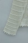 Oval Desen Ajurlu Düğmeli Triko Hırka -Ekru-Hırka-109-1206-R07