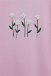 Papatya Nakışlı Yuvarlak Yaka Penye Tunik -Pembe-Tunik-253-13148-R20