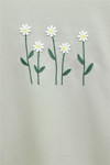 Papatya Nakışlı Yuvarlak Yaka Penye Tunik -Taş-Tunik-253-13148-R43