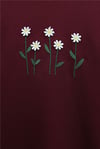 Papatya Nakışlı Yuvarlak Yaka Penye Tunik -Bordo-Tunik-253-13148-R04