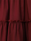 Parçalı Beli Lastikli Etek -Bordo-Etek-118-10046-R04