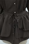 Pelerin Detaylı Düğmeli Oval Kesim Poplin Tunik -K. Kahve-Tunik-307-0123-R54