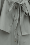 Pelerin Detaylı Düğmeli Oval Kesim Poplin Tunik -Taş-Tunik-307-0123-R43