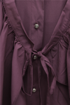 Pelerin Detaylı Düğmeli Oval Kesim Poplin Tunik -Vişne-Tunik-307-0123-R44