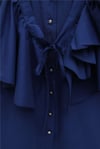 Pelerin Detaylı Düğmeli Oval Kesim Poplin Tunik -Laci-Tunik-307-0123-R03