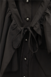 Pelerin Detaylı Düğmeli Oval Kesim Poplin Tunik -K. Kahve-Tunik-307-0123-R54