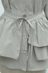 Pelerin Detaylı Düğmeli Oval Kesim Poplin Tunik -Taş-Tunik-307-0123-R43