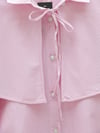 Pelerinli Çizgili Gömlek -Pembe-Gömlek-111-22003-R20