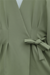 Pens Detaylı Önü Çapraz Bağlamalı Pantolonlu İthal Krep Takım -Çağla Y.-Takım-111-40728-R70
