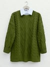 Petek Desen Kışlık Salaş Triko Kazak            -F.Yeşili-Kazak-109-0228-R67