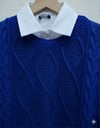 Kazak-Petek Desen Kışlık Salaş Triko Kazak          -Saks-109-0228-R10