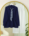 Polo Yaka Fularlı Yırtmaçlı Salaş Triko Tunik  -Laci-Kazak-295-1299-R03