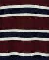 Polo Yaka Yarım Düğmeli Renkli Çizgili Triko Kazak -Bordo-Kazak-109-9755-R04