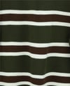 Polo Yaka Yarım Düğmeli Renkli Çizgili Triko Kazak -Haki-Kazak-109-9755-R05