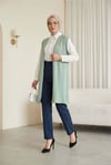 Ponpon Detaylı Ajurlu Triko Yelek -Mint-Yelek-109-1204-R24