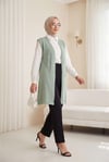 Ponpon Detaylı Ajurlu Triko Yelek -Mint-Yelek-109-1204-R24