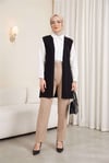 Ponpon Detaylı Ajurlu Triko Yelek -Siyah-Yelek-109-1204-R01