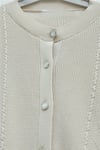 Poplin Kol Detaylı Düğmeli Triko Hırka -Taş-Hırka-364-1085-R43