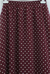 Puantiyeli Beli Lastikli Astarlı Şifon Etek -Bordo-Etek-349-8083-R04