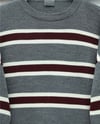 Renkli Çizgili Salaş Triko Tunik  -Füme-Tunik-109-0939-R18