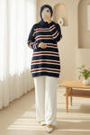 Renkli Çizgili Salaş Triko Tunik -Laci-Tunik-109-0939-R03