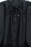Robadan Lastikli Eteği Fırfırlı Düğmeli Poplin Tunik -Siyah-Tunik-398-11020-R01